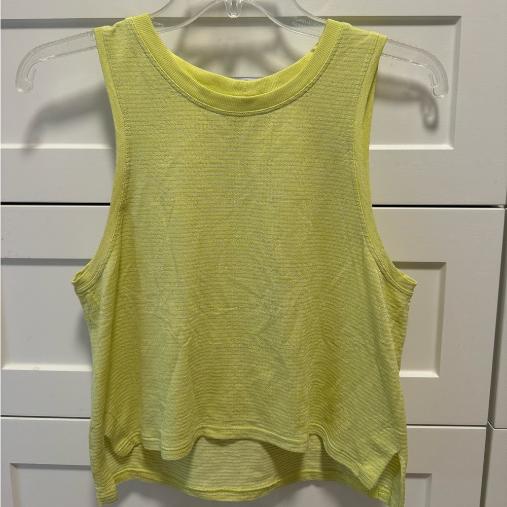 Yellow Lululemon Classic-Fit Cotton Blend Tank, Size 4